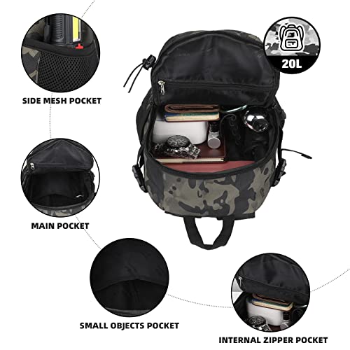 HUNTVP 20L Tactical Backpack Military MOLLE Backpack Daypack Rucksack Gear Tactical Assault Pack Bag for Hunting Camping Trekking (20L-Camo) - color: Camo, size: 20L