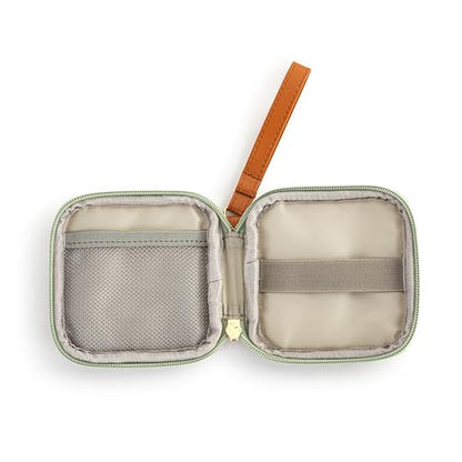 DEMDACO Electronic Accessories Tech Pouch Carry Case Travel Organizer for Cables Chargers and Headphones 4 x 4 Inch Sage Green - color: Sage Green