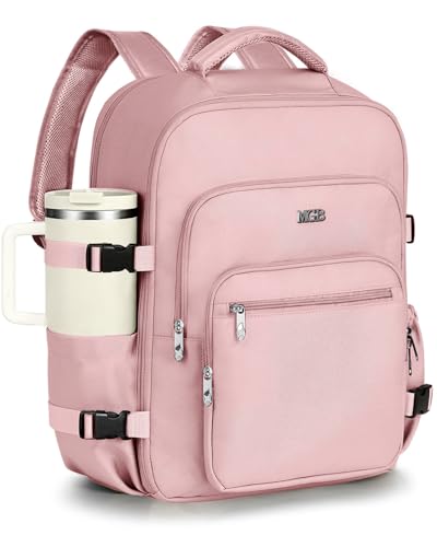 Travel Backpack for Women & Men, Carry On Personal Item Bag Flight Approved, Large Waterproof Laptop Backpack for Travel, Overnight, College & Commuting Pink - color: Pink