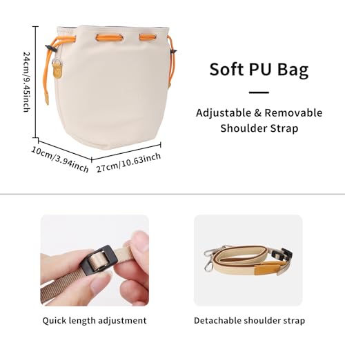 CQT Drawstring Osmo Action 6 5 4 pro 360 Mini 3 4 Pro Bag, Drone PU Crossbody shoulder Bag Pouch Handbag Waterproof Storage Bag for DJI Mavic MINI 4 3 PRO 2 SE 4K and NEO 2 Drone Accessories (Black) - color: Black