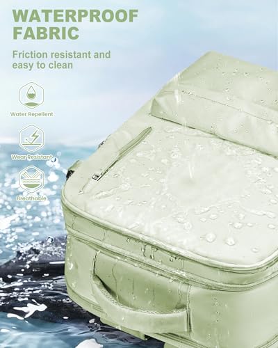 VECAVE 18x14x8 TSA-Approved Personal Item Backpack – Under Seat Carry-On Travel Bag for Women, Fits 15.6" Laptop, with Water Bottle & Shoe Pouch, Airline Travel Backpack Flight approved Green. - color: H8-green, size: Large