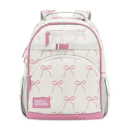 Simple Modern Medium Toddler Backpack for School Girls and Boys | Kindergarten Elementary Kids Backpack | Fletcher Collection | Kids - 15" tall | Bows - color: -Bows, style: Kids Medium
