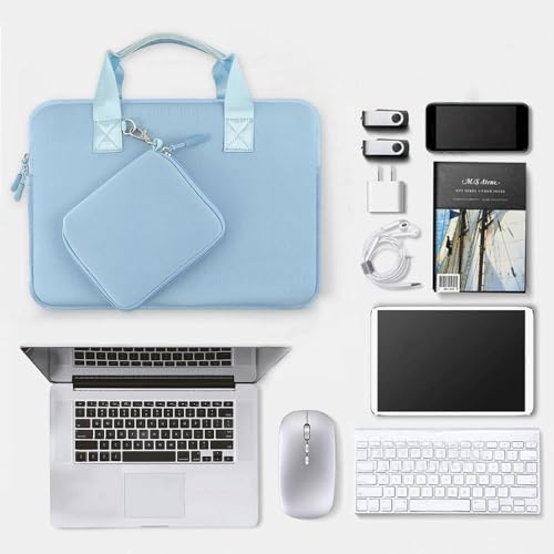 Hseok Laptop Sleeve 13.3 inch Case with Small Case, Compatible with MacBook Neo 14, MacBook Pro 14 M5/M4/M3/M2/M1, XPS 14 and Most 13.3 inch Notebooks, Neoprene Computer Handbag,SK01BL01 - color: Sk01bl01, size: 13.3"