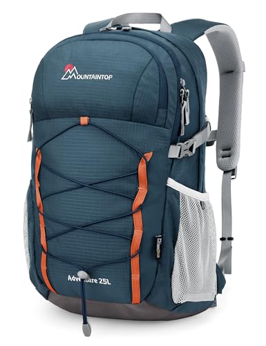 MOUNTAINTOP 25L Hiking Backpack,Lightweight Travel Backpack for Men Women Outdoor Backpacking, Camping - color: Blue&orange, size: 25L