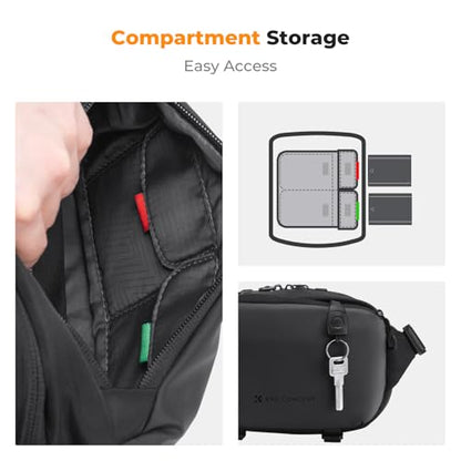 K&F CONCEPT Camera Sling Bag Crossbody Bag Waterproof Camera Shoulder Backpack DSLR/SLR/Mirrorless Camera Case - color: 14 Black Small