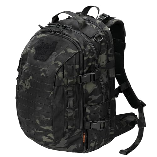EXCELLENT ELITE SPANKER 40L Tactical Military Backpack for Men and Women Large Rucksack Assault Pack Bag for Outdoor Camping, Hiking,Travel Backpacking(Multicam Black) - color: Multicam Black