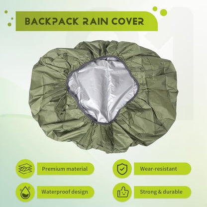 100L Backpack Rain Cover Waterproof Bag Dust Hiking Travel Camping Bags Portable Large, Green