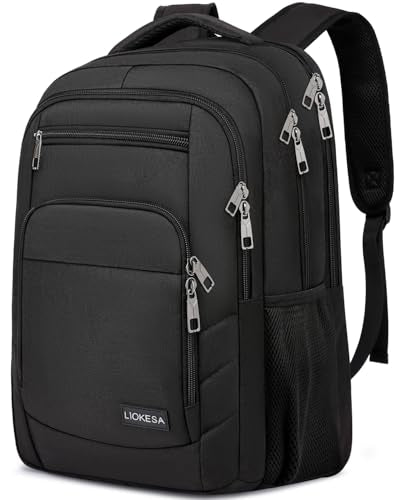 Laptop Backpack for Men Women, School Backpacks for Boys Girls,Water Resistant Black Backpack 15.6 Inch College Bookbag Daypack - color: Black, size: 15.6 Inch