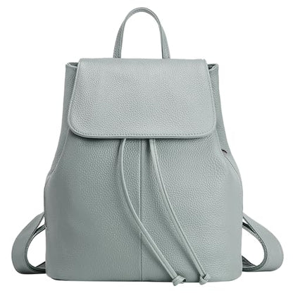 BOYATU Women’s Full-Grain Leather Backpack Purse, Minimal Structured Design, Work Commuter & City Travel, Compact Everyday Essentials - color: Grey 2