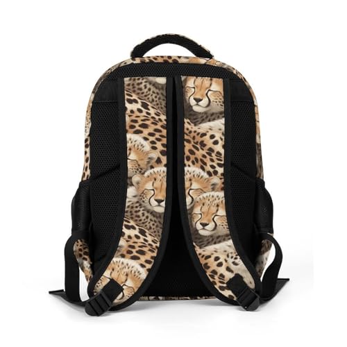 Travel Backpack Purse for Women, Cute Little Cheetah Leopard Cute Laptop Backpack with Tumbler Holder for Nurse Teacher College Work Casual Daypack - color: Pattern (214)