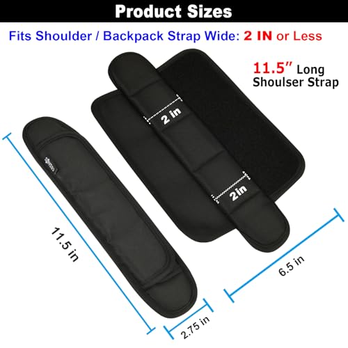 Cosmos 2 Pcs Shoulder Strap Pads Universal Cushion Shoulder Pad Replacement for Laptop, Messenger, Travel Duffel, Guitar, Car Seat Shoulder Strap Bag Strap Padding, 11 in