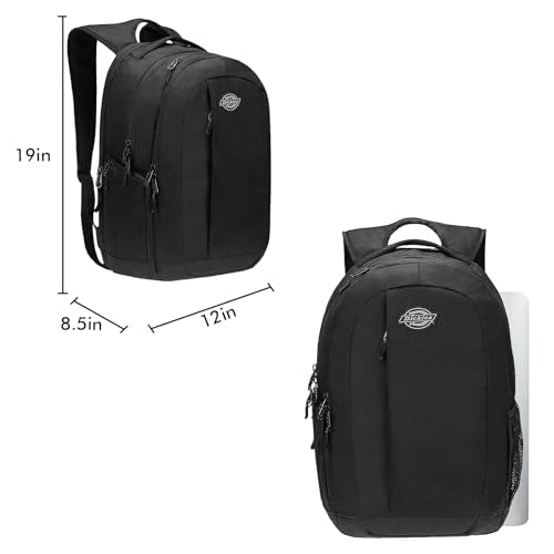 Dickies Laptop Backpack, Water Resistant College Computer Bag, Fits 15.6 Inch Notebook - color: Black