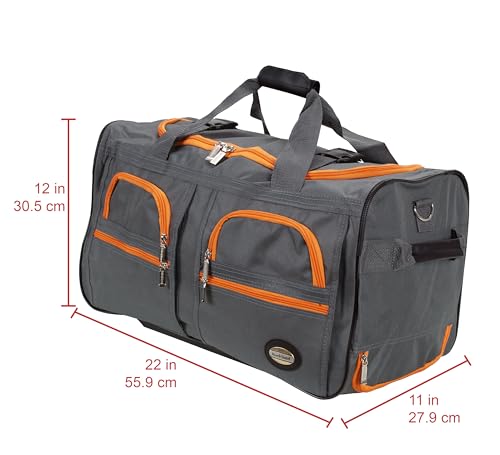 Rockland Rolling Duffel Bag, Black, 22" - color: CHARCOAL, size: 22"