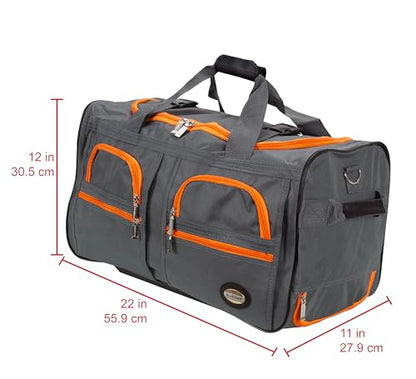 Rockland Rolling Duffel Bag, Black, 22" - color: CHARCOAL, size: 22"