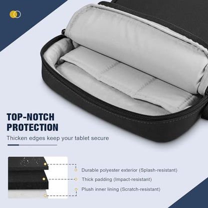 MoKo 13 Inch 360° Protective Tablet Sleeve Bag, Fits 13 Inch New iPad Pro M5 & Air M4 2026, iPad Pro 12.9", Galaxy Tab S9/S8 Plus 12.4", Multifunctional Bag with Shoulder and Headphone Port, Black - color: Black, style: 12.9 Inch
