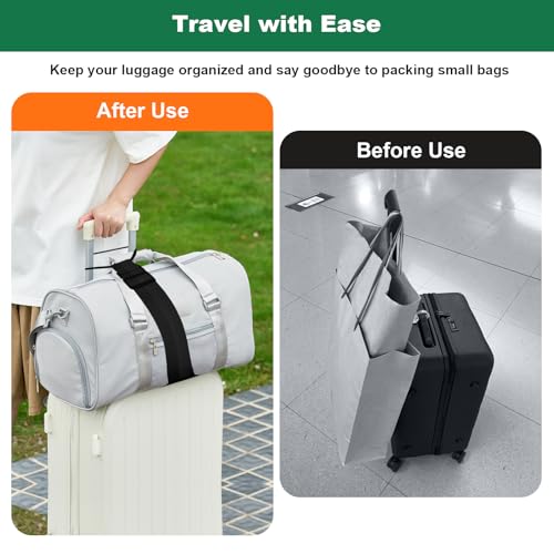Luggage Connector Straps 2Pcs,2026 New Multi Use Strong Adjustable Bag Luggage Straps,Add a Bag Easy to Travel Suitcase Elastic Strap Belt Luggage Accessories(Black Iridescent) - color: Black Iridescent