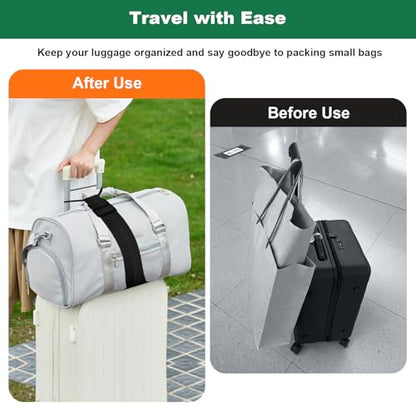 Luggage Connector Straps 2Pcs,2026 New Multi Use Strong Adjustable Bag Luggage Straps,Add a Bag Easy to Travel Suitcase Elastic Strap Belt Luggage Accessories(Black Iridescent) - color: Black Iridescent