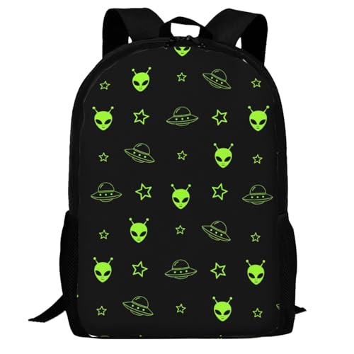 Sturdy Polyester Shoulder Pack Galaxy Alien, Anti Theft Spacious Camping Rucksack Casual Daily Bag for Men Women Fitness Outdoor Activity - color: Design (1029)