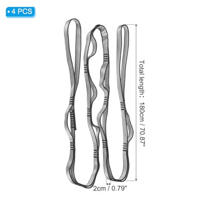 PATIKIL Daisy Chain Straps, Strong Climbing Strap Adjustable Nylon Chain Sling with Loops for Aerial Yoga Hammock Swing - color: Gray, size: 71 Inch