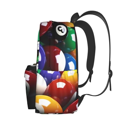 Billiards Travel Backpack for Men Women 15.6 inch Laptop Backpack Casual Daypack for Weekender - color: Billiards