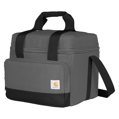 Carhartt Insulated Two Compartment Cooler, Durable Water Repellent Material W/Front Zippered Pocket for Camping, Beach & Travel - color: Gravel, style: 24 Can