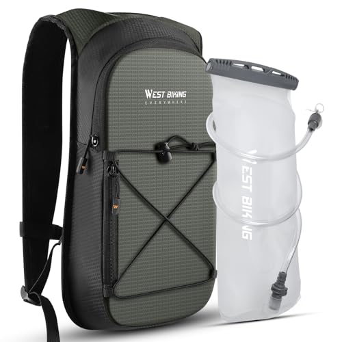 Hydration Backpack with 2L TPU Water Bladder, Lightweight Hiking Water Backpack, Running Hydration Pack for Cycling Climbing Camping Rave, Hydropack for Men Women - color: Black-gray