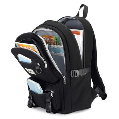 Laptop Backpack for Women College High Schoolbag Big Students Bookbags Large Multi pocket Travel Daypack Casual (Black) - color: Black
