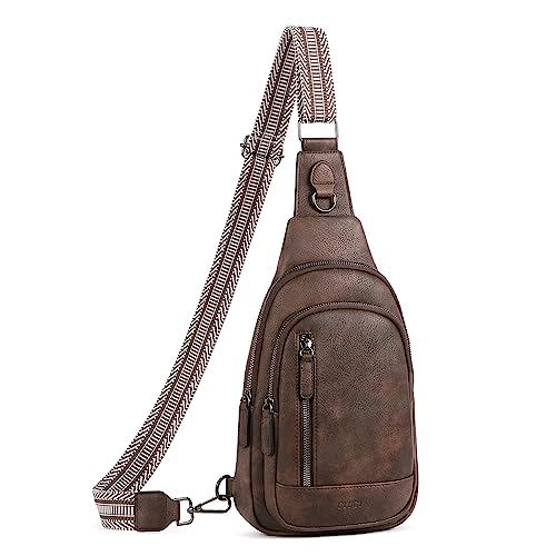 CLUCI Crossbody Bags for Women Men,Leather Sling Bag Cross Body Backpack for Woman Gifts for Women Birthday Unique - color: 0-4 Coffee