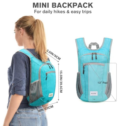 G4Free 10L/15L Hiking Backpack Lightweight Packable Hiking Daypack Small Travel Outdoor Foldable Shoulder Bag - color: Aqua, size: 10L