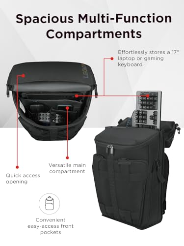 Lenovo Legion Active 17-inch Gaming Backpack - Black - Laptop Compartment - Durable & Water Resistant - Water Bottle Pocket - style: Active