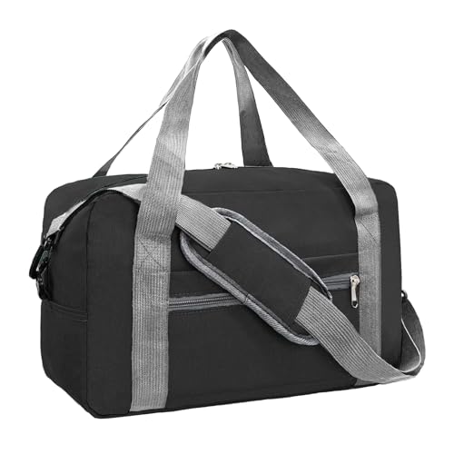 For Spirit Airlines Personal Item Bag 16x10x8 in Underseat Carry-on Luggage foldable Travel Duffle Bag for Airplanes(20L, Black) - color: Black, size: 20L