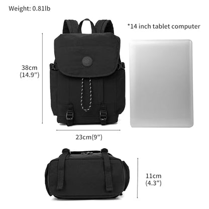 HUARIPOLY Outdoor Backpack Lightweight Waterproof Leisure Day Bag Multi functional Travel Bag Pulling Rope Bag ﻿ - color: Black