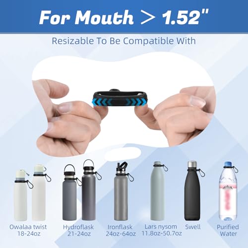 Water Bottle Clip with Carabiner, Compatible with Owala Freesip Twist 18oz/24oz, Durable Silicone Small Mouth Secure Hanging Water Bottle Holder Handle for Outdoor Hiking, Climbing, Camping - color: Black Clip