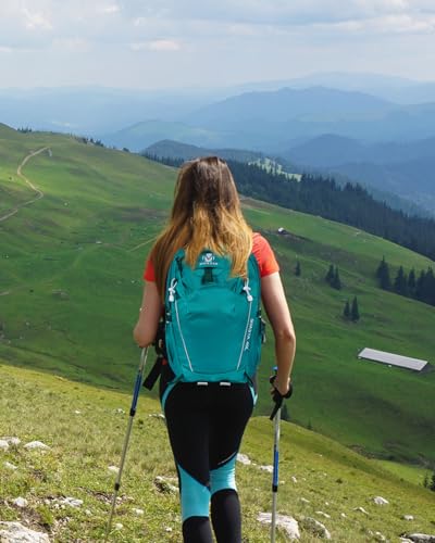 Hiking Backpack 40L Lightweight Waterproof Daypack for Men Women Outdoor Camping Mountaineering Trekking Travel Bag - color: Lake Blue