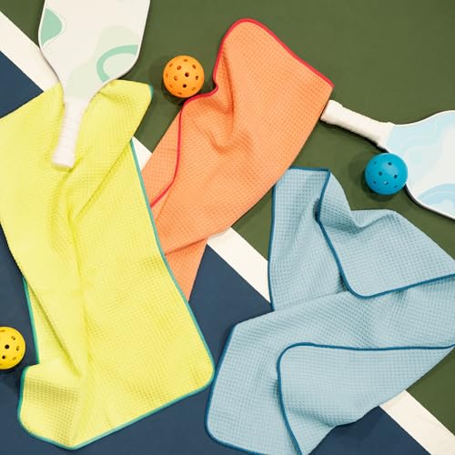 S&T INC. Microfiber Gym Towels, Yoga Towel for Home and Gym Bag, 16 Inch x 27 Inch, 3 Pack - color: Honeycomb Pastels