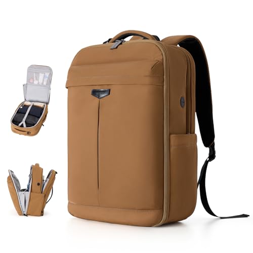 Timeet Travel Backpack for Women Men, 32L 4 In 1 Carry on Luggage Backpack, TSA Friendly Flight Approved 17 Inch Laptop Backpack, Waterproof Travel Bag for Work School Camping Hiking, Warm Brown - color: Warm Brown