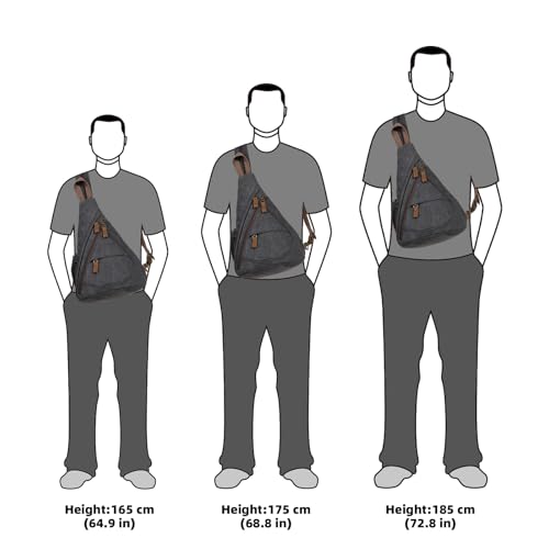 KL928 Canvas Sling Bag - Small Crossbody Backpack Shoulder Casual Daypack Rucksack for Men Women(Large Version,Black) - color: Canvas-black