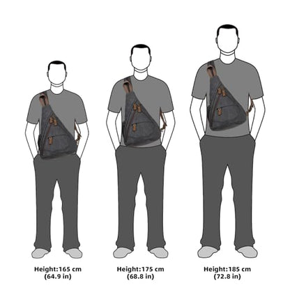 KL928 Canvas Sling Bag - Small Crossbody Backpack Shoulder Casual Daypack Rucksack for Men Women(Large Version,Black) - color: Canvas-black