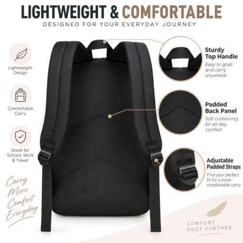 LOIDOU Girls Backpack for Kids Cute School Bookbag - color: Black With Pink, size: L-17"