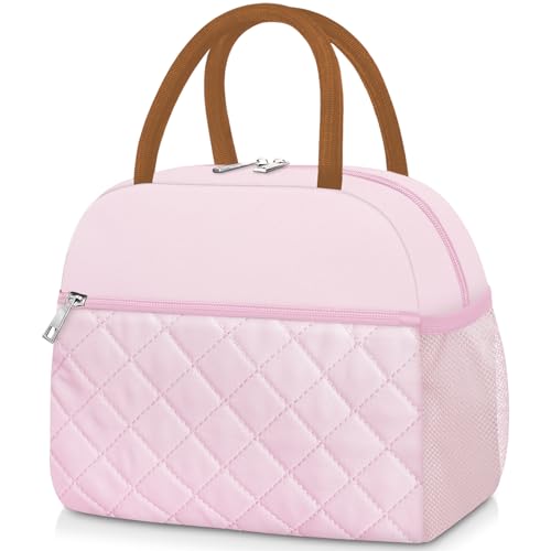 Coobiiya Lunch Box Lunch Bag for Women Men - color: Embroidered Pink