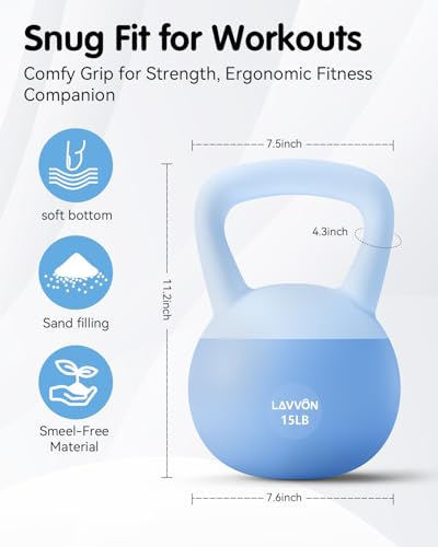 Soft Kettlebell - Cushioned Impact-Resistant Base and Anti-Slip, Kettle bell Anti-Slip Grip Weight for Home Workouts, Safe Strength Training Kettlebells Sets for Women & Men, With Non-slip Gloves - color: Blue