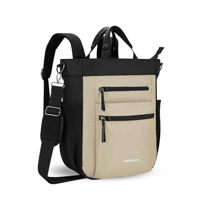 Sherpani Soleil, Anti Theft Convertible Backpack, 3 in 1 Tote, Crossbody Purse, 18L Travel Bag, Fits 13” Laptop (Straw) - color: Straw