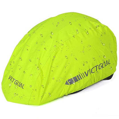 VICTGOAL Bike Helmet Cover with Reflective Stripes Waterproof Windproof Bicycle Helmets Rain Covers for Mountain Road Bike Cycling - color: Yellow