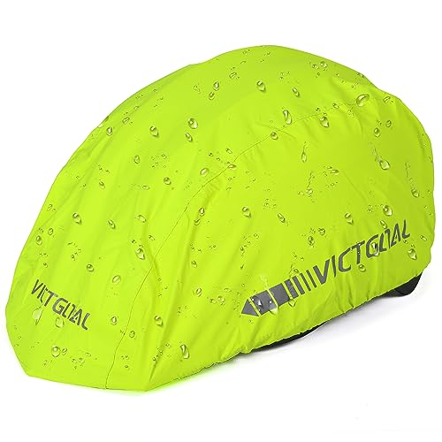 VICTGOAL Bike Helmet Cover with Reflective Stripes Waterproof Windproof Bicycle Helmets Rain Covers for Mountain Road Bike Cycling - color: Yellow