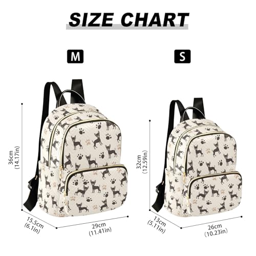 Black Dog Paw Print Mini Backpack Purse for Women Shoulder Bag Fashion Daypack Ladies Handbag Lightweight Travel Bag Rucksack - color: Black Dog Paw Print, size: Small