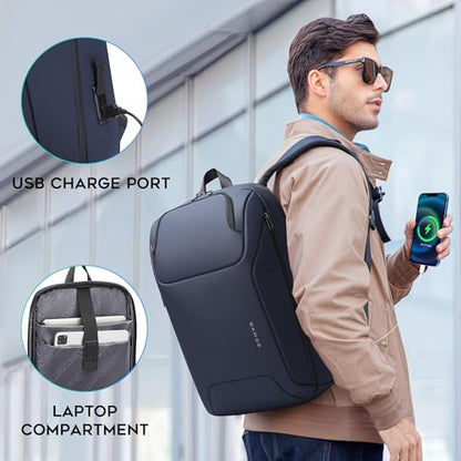 FUTURE AESTHEICS Business Laptop Backpack for Men,Women，15.6 Inch Water Resistant Travel smart Laptop Backpack Carry On Backpack with USB Charging Port，Large Business Work Durable Computer Bag, Blue - color: Blue
