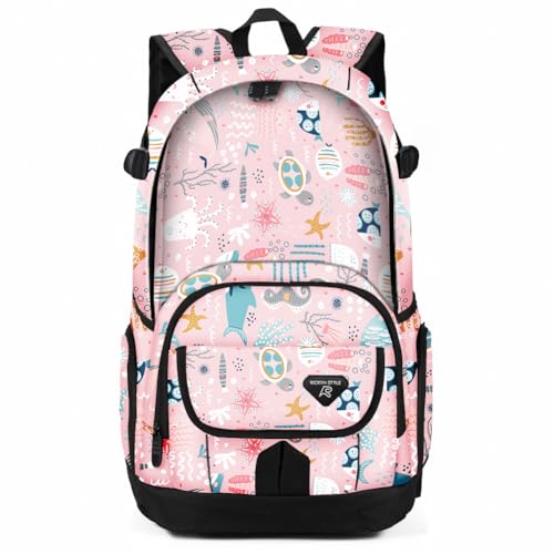 rickyh style School Backpack Travel Bag for Men & Women Lightweight College Back Pack with Laptop Compartmen - color: 04fhdsj