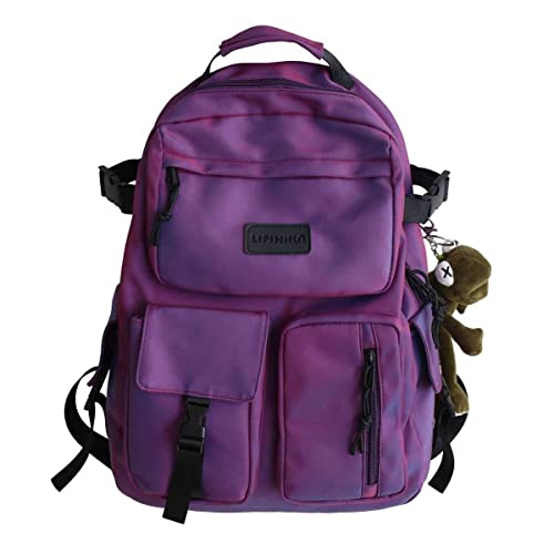 Casual Large Capacity Student Backpacks Cute Backpack for Back To School Traveling Hiking Teens Girls Aesthetic Backpack… (Purple) - color: Purple
