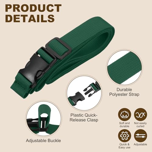 PATIKIL Utility Straps with Quick Release Buckle, (1 Inch x 8 Feet, Dark Green) (3 Pcs) Adjustable Luggage Polyester Straps Backpack Webbing, Suit for Sleeping Bag/Camping/Hiking - color: Dark Green, size: 1 Inch x 8 Feet