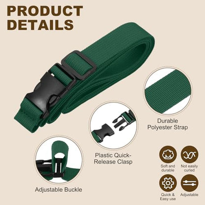 PATIKIL Utility Straps with Quick Release Buckle, (1 Inch x 8 Feet, Dark Green) (3 Pcs) Adjustable Luggage Polyester Straps Backpack Webbing, Suit for Sleeping Bag/Camping/Hiking - color: Dark Green, size: 1 Inch x 8 Feet